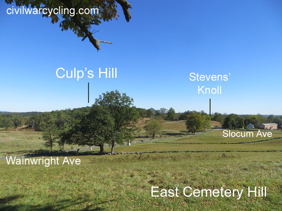 View of Culps Hill from East Cemetery Hill, Looking Southeast View of Culps Hill from East Cemetery Hill, Looking Southeast
